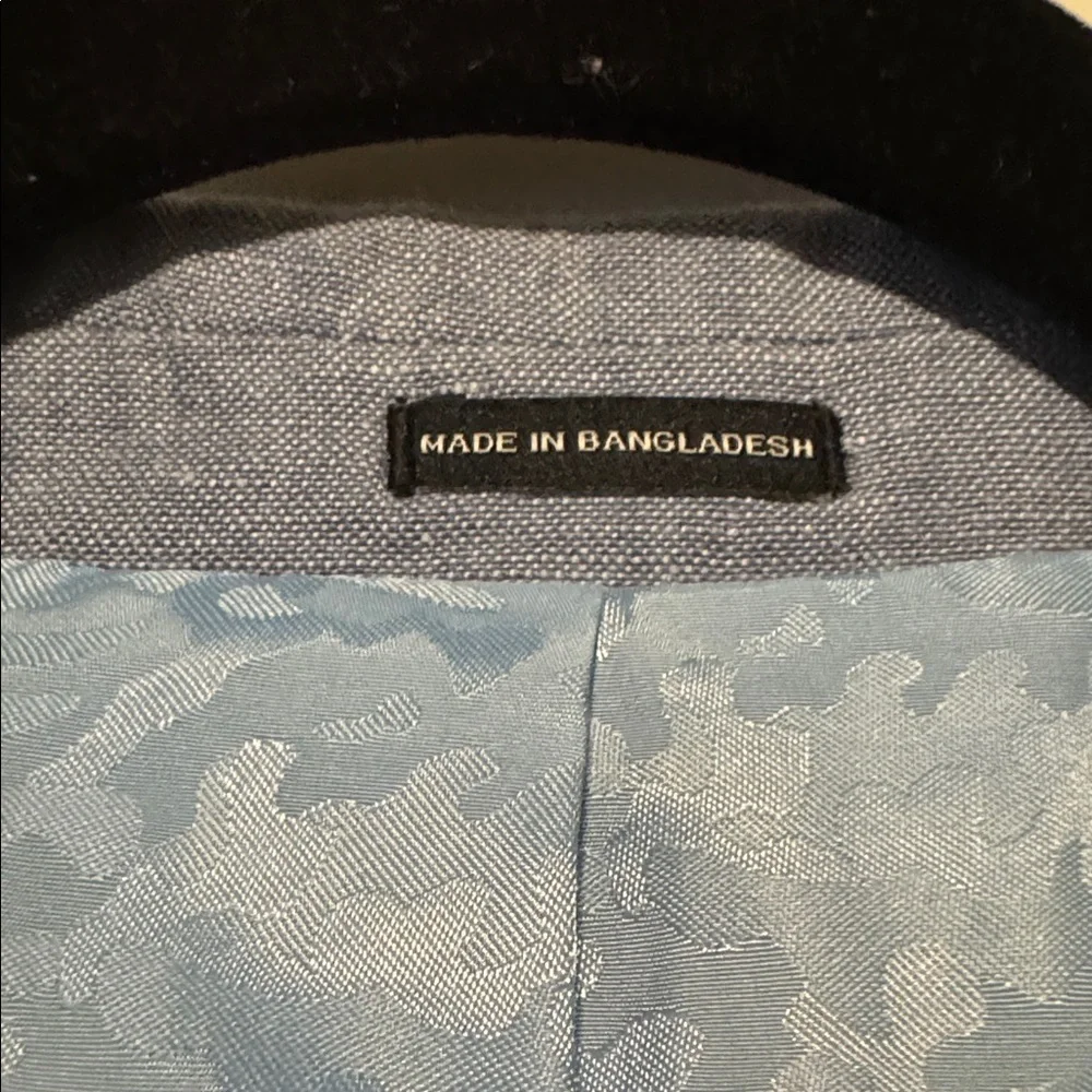 Joseph Abboud JOE Slim Fit Blazer 48R Blue 100% Linen Lined 2 Button Preppy